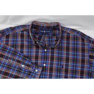 Ralph Lauren‎ Mens L Multicolor Plaid Long Sleeve Button Down Shirt Heavyweight
